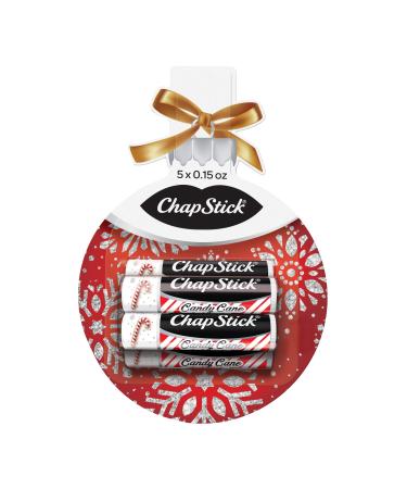 ChapStick Holiday Ornament Candy Cane Lip Balm Gift Set Lip Moisturizer and Christmas Stocking Stuffer - 0.15 Oz (Pack of 5) Holiday Ornament Candy Cane 0.15 Ounce (Pack of 5)