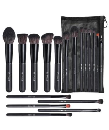 BS-MALL Makeup Brush Set 18 Pcs Premium Synthetic Foundation Powder  Concealers Eye shadows Blush Makeup Brushes with black case (A-Champagne)