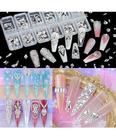 10pcs Pure Handmade Crystal & Big Rhinestones Flat Bottom