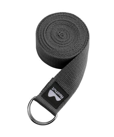 REEHUT Yoga Strap (6ft, 8ft, 10ft) w/Adjustable D-Ring Buckle - Durable  Polyester Cotton Exercise Straps for Stretching, General Fitness,  Flexibility and Physical Therapy Grey 6ft