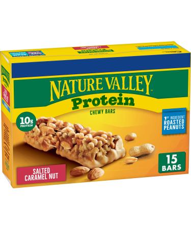 Nature Valley Chewy Protein Granola Bars, Salted Caramel Nut, 15 bars