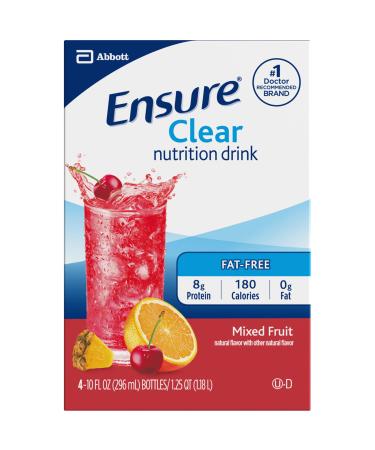Ensure Clear Nutrition Drink Bottles Mixed Fruit, 10 Fl Oz (Pack of 4)