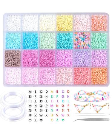 Glass Seed Beads for Jewelry Making Kit Gacuyi 4800Pcs 8/0 3mm Pony Seed  Beads 24 Colors Small Beads Tiny Beads Set for DIY Bracelets Necklaces  Earring Making Crafts Style 4 3mm