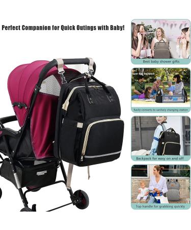 Diaper Bag Backpack Changing Station, Baby Bags for Girl Boys Baby Shower  Gifts, Black : : Baby Products