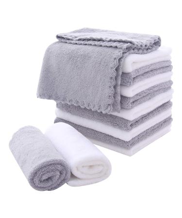 MOONQUEEN Ultra Soft Premium Washcloths Set - 12 x 12 inches - 24 Pack -  Quick Drying - Highly Absorbent Coral Velvet Bathroom Wash Clothes - Use as