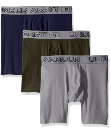 Under Armour Men's Charged Cotton Stretch 6 Boxerjock 3-Pack X-Large  Artillery Green (357)/Steel