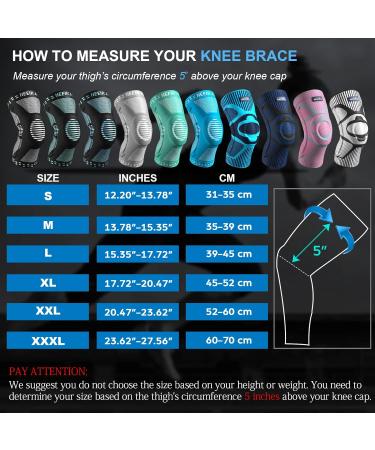 NEENCA Knee Brace Knee Compression Sleeve Support with Patella Gel Pad &  Side Stabilizers Medical Grade Knee Protector for Running Meniscus Tear  Arthritis Joint Pain Relief ACL Injury Recovery XL F Gem