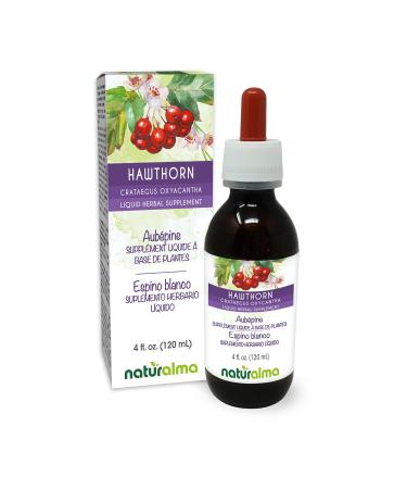 Hawthorn (Crataegus oxyacantha) Leaf and Flower Alcohol-Free Tincture Naturalma | 4 fl oz Liquid Extract in Drops | Herbal Supplement | Vegan | Product of Italy Alcohol-free 4 Fl Oz (Pack of 1)