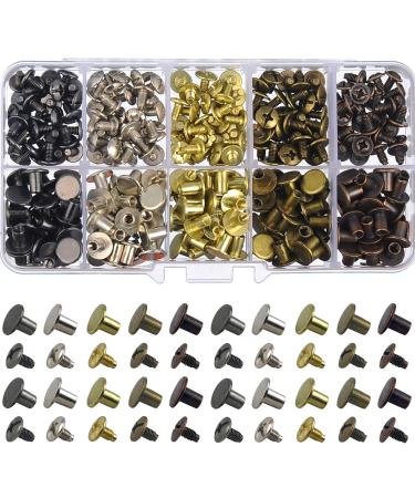 YORANYO 70 Sets Mixed Shape Spikes and Studs Assorted Sizes Spike Studs for  Clothing Silver Color Screw Back Bullet Tree Studs and Spikes Rivet for