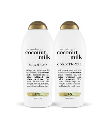  OGX Nourishing + Coconut Milk Shampoo & Conditioner Set, 13 Fl  Oz (Pack of 2) (packaging may vary), White : Beauty & Personal Care