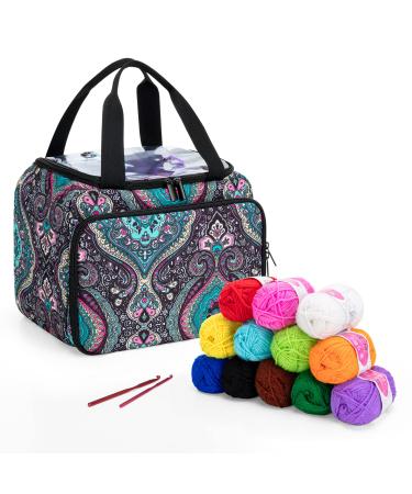  LoDrid Embroidery Project Bag, Square Embroidery Supplies  Storage Tote Bag, Portable Craft Carry Case for Embroidery Kits and Cross  Stitch Kits Tools, Multiple Pockets, Totem, Bag Only