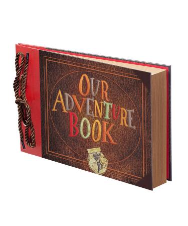 Pulaisen Our Adventure Book Scrapbook Pixar Up Handmade DIY Family  Scrapbooking Album with Embossed Letter Cover Retro Photo Albums (Our  Adventure Book 11.8Lx7.6W) Our Adventure Book 11.8Lx7.6W