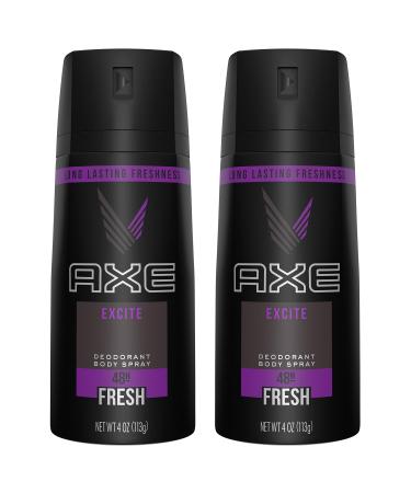 AXE Body Spray for Men Excite 4 Ounce (Pack of 2)
