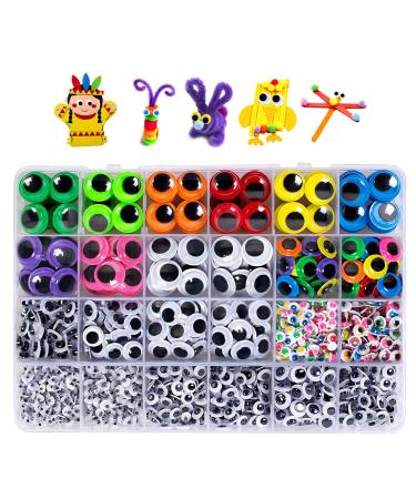 1580pcs Googly Eyes Self Adhesive for Crafts, Craft Sticker Wiggle Eyes with Multi Colored and Sizes for DIY
