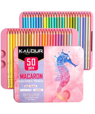 KALOUR 132 Colored Pencils Set,with Adult Coloring Book and Sketch  Book,Artists Colorless Blender,Zipper Travel Case,Soft Core,Ideal for  Drawing Sketching Shading,Art Supplies for Beginners Kids