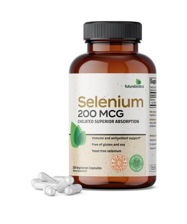 Futurebiotics Selenium 200 mcg - Selenium Amino Acid Complex - Essential Trace Mineral with Superior Absorption Non GMO 250 Capsules