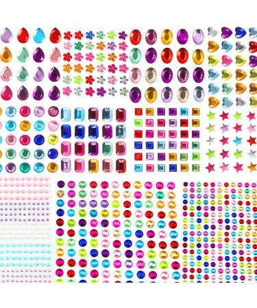 1782pcs Gems Stickers, Self Adhesive Gems for Crafts Bling