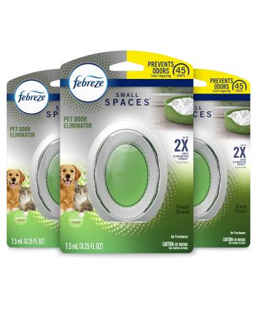 Febreze Small Spaces Pet Air Freshener, Fresh Scent, Odor Eliminator for Strong Odor (3 Count) 3 Count (Pack of 1)