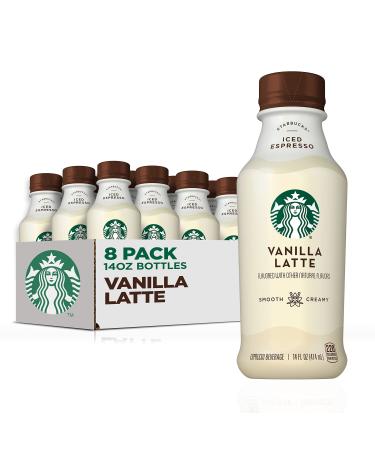 Starbucks Iced Espresso, Vanilla Latte, 14oz Bottles (8 Pack)