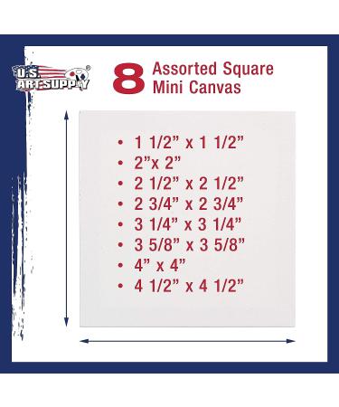 Mini Square Stretched Canvas (8 pack), Mini Square Canvas Set