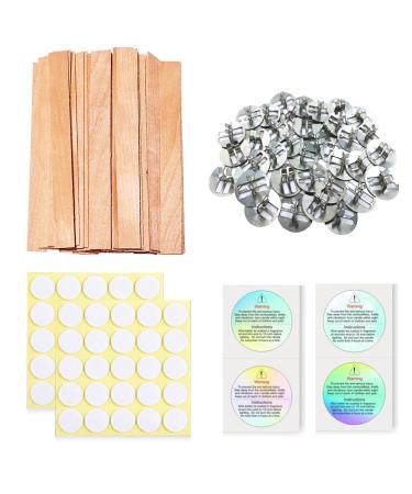 Visgaler 150 Pcs Upgrade Wooden Candle Wicks. Thickened Wood Wicks Made from Cherry Wood. Natural Crackling Wicks, Environmentally-Friendly Smokeless Candle Wicks (50 Set)