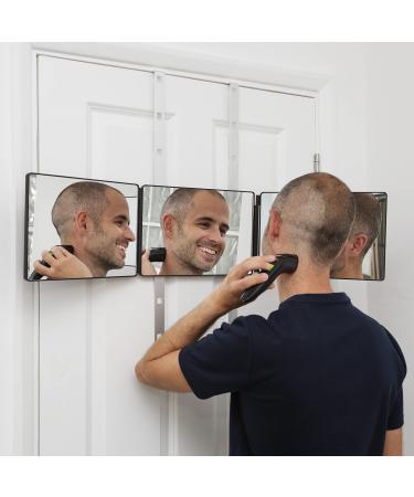 3 Way Mirror for Hair Cutting   360 Mirror   Self Haircut Mirror Home Styling   Barber Mirror   Haircut Mirror with Trifold   Self Cut Mirror   Easy to Install Self Haircut System for Men and Women
