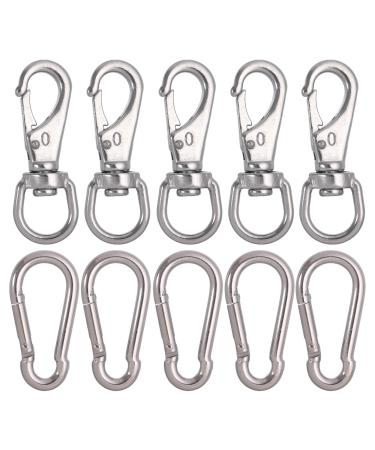 Mixiflor Stainless Steel Swivel Snap Hooks, 8 Pack (3.5 Inch) Heavy Duty  Swivel Eye Snap Hook, Diving Clips Spring Hooks for Bird Feeders, Pet  Chains, Dog Tie-Out Cable, Keychains and More