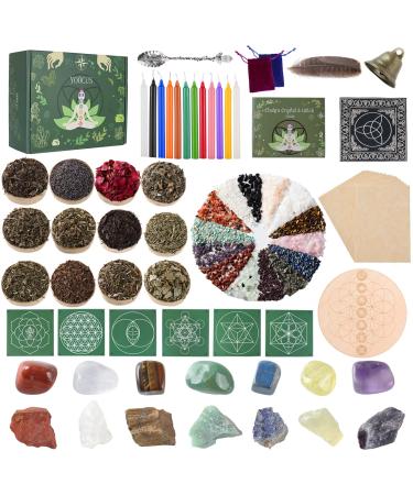Witchcraft Supplies Kit 110 PCS, Aberer Beginner Witchcraft Kit for Altar  Supplies,Wiccan Supplies and Gifts- Crystal Jars, Dried Herbs, Colored