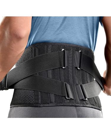FREETOO Back Support Belt for Back Pain Relief with 6 Stays, Adjustable  Back Brace for Men/Women for work, Anti-skid Lower Lumbar Support with  16-hole Air Mesh for Sciatica (L(waist:37.4''-45.3'') : : Health