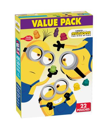 Minions Fruit Flavored Snacks, Gummy Treat Pouches, Value Pack, 22 ct