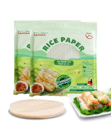 TANISA Organic Brown Rice Paper Wrapper - Healthy Gluten Free Spring Roll  Rice Paper Wrappers - Round Rice Wrappers for Fresh Rolls - Vietnamese Rice