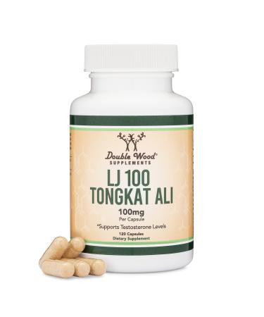 Tongkat Ali for Men (120 Capsules) - Only Clinically Proven and Patented Tongkat Ali Formula (LJ100 Std to 40% Glycosaponins, 22% Eurypeptides) Manufactured in The USA by Double Wood Supplements