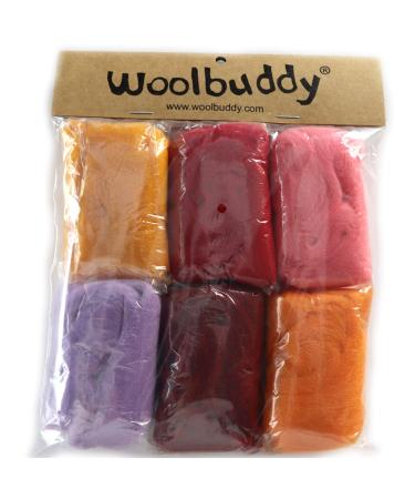 Woolbuddy Needle Felting Wool Roving Bag 60g, Beautiful Roving Wool,  Handmade Sheepwool, Zero Waste Kit, for Needle Felting Beginner and Adult,  Wet