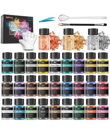  Glow in The Dark Pigment Mica Powder - 12 Colors Luminous Powder  20g/0.7oz and 3 Colors Gold Foil Flakes 2g, Epoxy Resin Color Dyes for  Resin Art, Slime, Nail Art, Acrylic