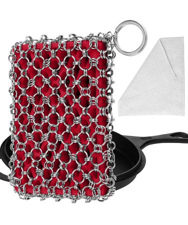 4Pieces Cast Iron Cleaner Set - 316 Chainmail Scrubber+ Cast Iron Scraper, Iron  Skillet Cleaner Chain Mail Scrubber Sponge to Clean Skillet, Dutch Oven,  Carbon Steel, Wok, Cast Iron Cleaning Tool Kit