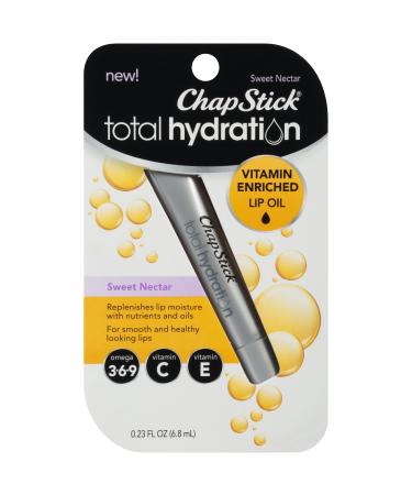 ChapStick Total Hydration Sweet Nectar Flavor Vitamin Enriched Lip Oil  Non Tinted Lip Care - 0.23 Oz