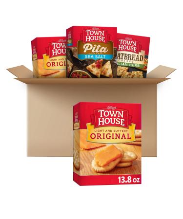 Kellogg's Town House Crackers, Party Snacks, Party Pack, Variety Pack (4 Boxes) Variety Pack 4 Boxes