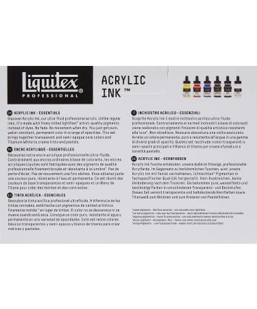 Liquitex Professional Acrylic Ink, 1-oz (30ml), Essential Color Set, Set of  6 Essential - Set of 6