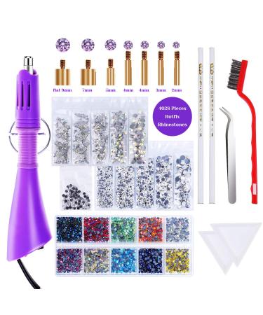 Hotfix Applicator, DIY Rhinestone Wand Setter Tool Kit Include 7 Different  Sizes Tips, Tweezers & Brush Cleaning kit, 2 Pencils, and Hot-Fix Crystal