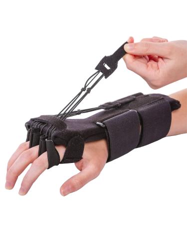 BraceAbility Radial Nerve Palsy Splint - Dynamic Wrist Drop and Limp Finger Extension Brace for Saturday Night, Honeymoon, and Crutch Palsy Treatment (One Size)