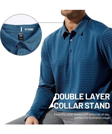 MIER Men Polo Shirts Ultra-Soft Cotton Golf Collared Shirts, Navy / M