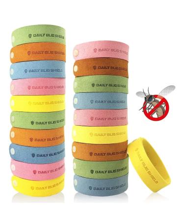 Mosquito Repellent Bracelet 20 Pack DEET-Free Insect Repellent Band Safe for Kids and Adults Waterproof Bug Repellent Wristband for Indoor and Outdoor Each Bracelet Protection UP to 72Hrs