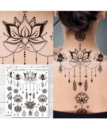 Supperb® Temporary Tattoos - Inspired Mandala Rose Jewelry Healing Yoga  Meditation Tattoo (Set of 2)