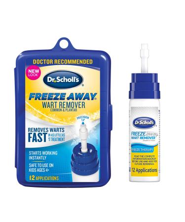 Dr. Scholls FreezeAway Wart Remover, 12 Applications / Doctor-Proven Treatment to Rapidy Freeze and Remove Common and Plantar Warts