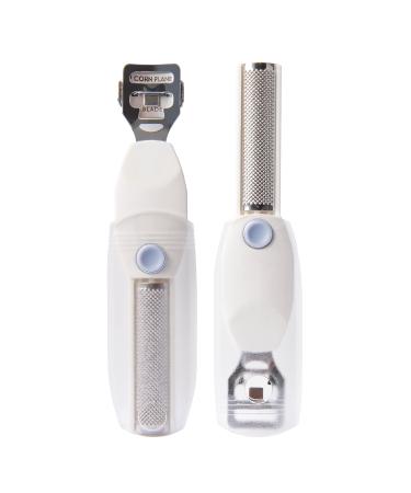 TRIM Foot Callus Shaver & Rasp with Sliding Cover   2-in-1 Foot Care Tool   Features Slide & Lock Mechanism   Safely Conceals and Protects the End Not in Use   Keeps Your Feet Beautiful and Smooth