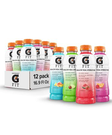 Gatorade Fit Electrolyte Beverage, Healthy Real Hydration, 4 Flavor Variety Pack, 16.9.oz Bottles (12 Pack) 4-Flavor Variety Pack