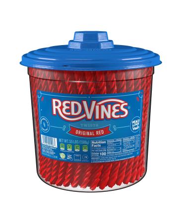 Red Vines Licorice, Original Red Flavor Soft & Chewy Candy Twists, 3.5 lbs, 56 Ounce 3.5 Pound (Pack of 1) Candy