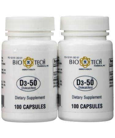 Bio-Tech - D3-50 50 000 IU 100 Count (Pack of 2)