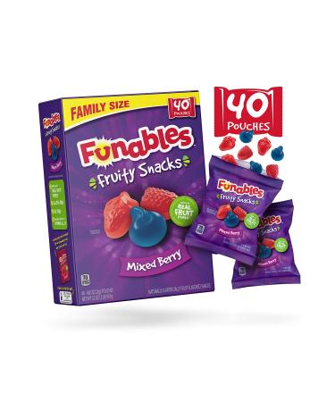 Funables Fruit Snacks, Mixed Berry, 40ct Mixed Berry 0.8 Ounce (Pack of 40)