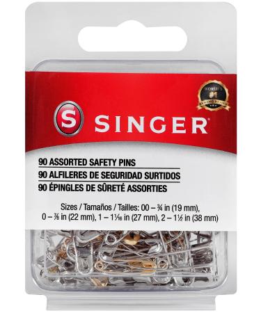 SINGER 00221 Assorted Safety Pins Multisize 90-Count